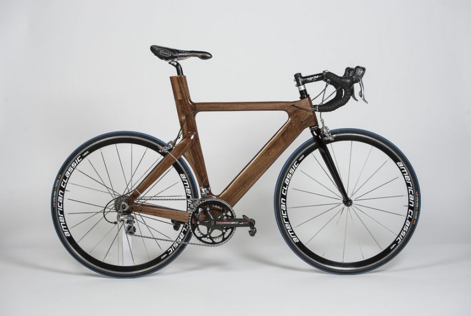 แฟรมจักรยานทำจากไม้ วอลนัท
