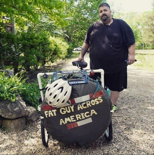 หนุ่มอเมริกัน น้ำหนักกว่า 600 ปอนด์ ปั่นข้ามประเทศลดน้ำหนัก-ง้อเมียกลับบ้าน
