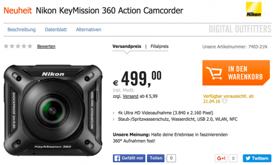 l nikon keymission 360 action camera pricing 550x333