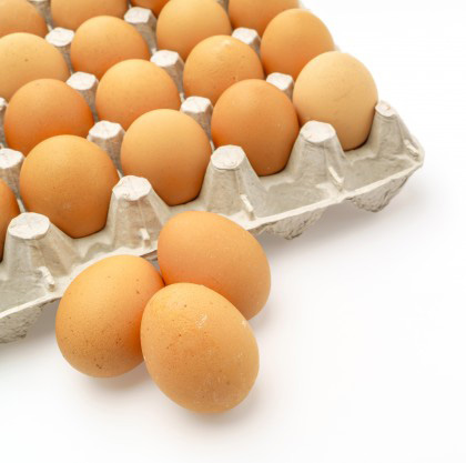 fresh eggs in package on white background 1232 3377